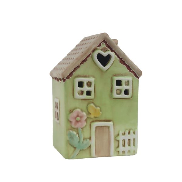 Dekorace domeček s LED osvětlením X6657 - 7 × 6 × 11 cm