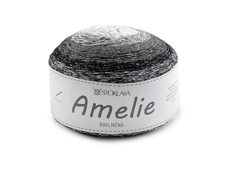 Bavlněná pletací příze Amelie s lurexem 200 g