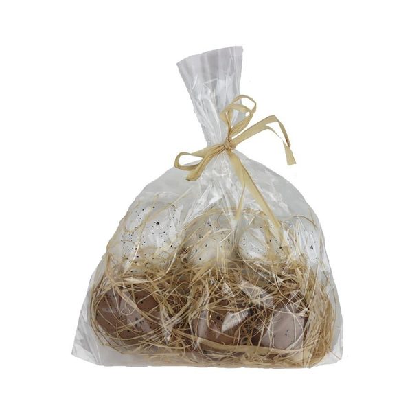 Dekorační vajíčka, 6 ks X4698 - dia 2,5 x 4 cm