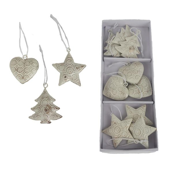Vánoční dekorace k zavěšení, 9 ks K4371 - 21 × 8 × 2 cm