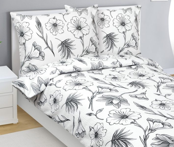 Povlečení krepové Bílá,Šedá 80/935