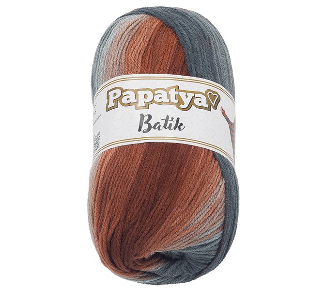 Příze PAPATYA BATIK Terrakota,Šedá 554-44 100g / 360 m