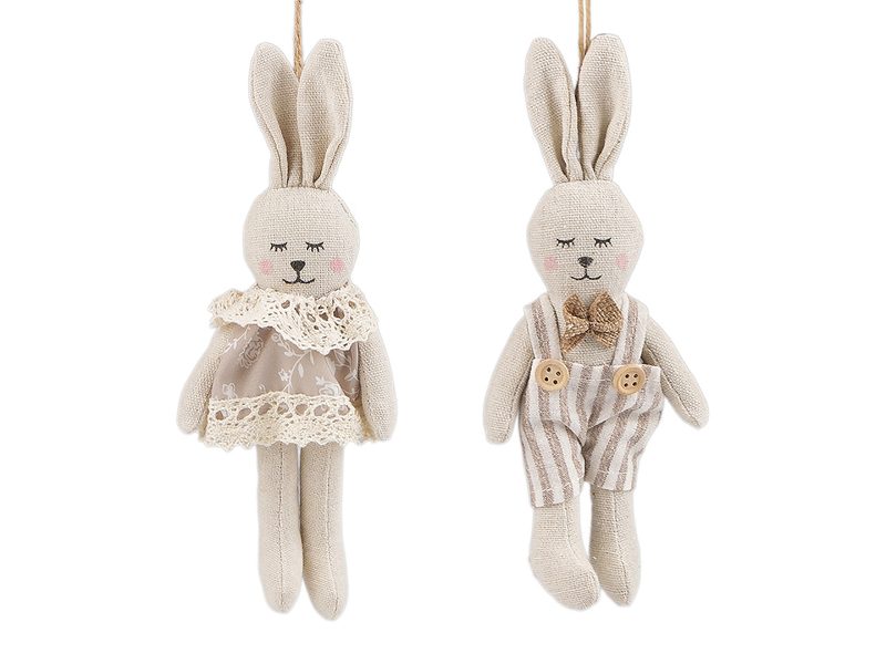 Textilní velikonoční zajíček k zavěšení