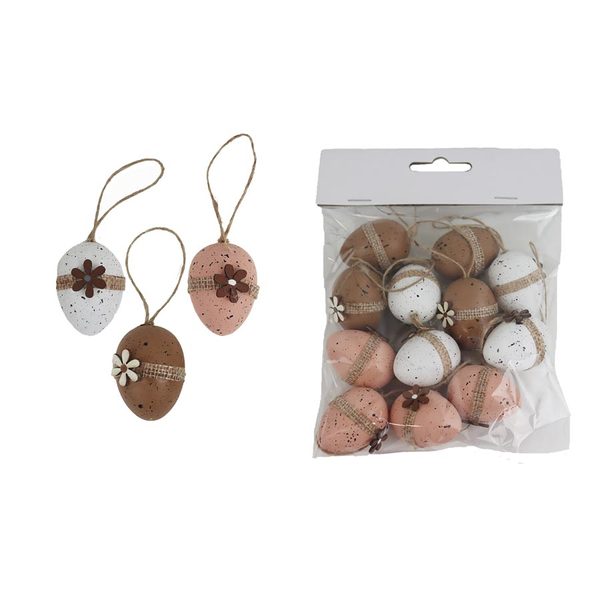Velikonoční vajíčka, 12 ks X5613 - dia 3 x 3,5 cm
