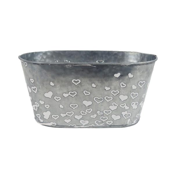 Květináč plechový ovál K4275/1 - 20 x 12 x 10 cm