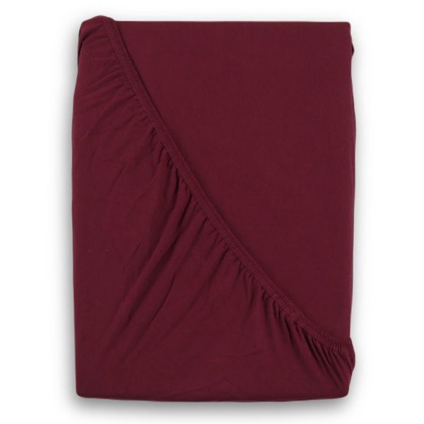 Jersey prostěradlo s lycrou 180x200cm vínové