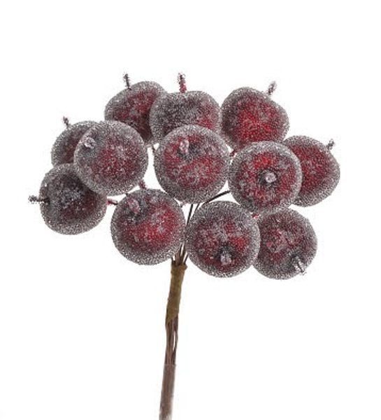 Jablíčka cukr na drátku 12 ks - tm. červená