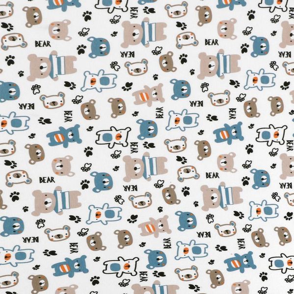 Látka - elastický úplet s potiskem Béžová 48/406 šířka 175 cm