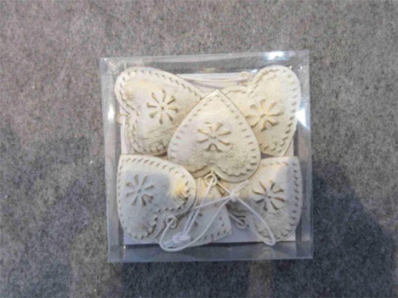 Srdce k zavěšení, 6 ks K4373 - 9.5 × 9.5 × 2 cm