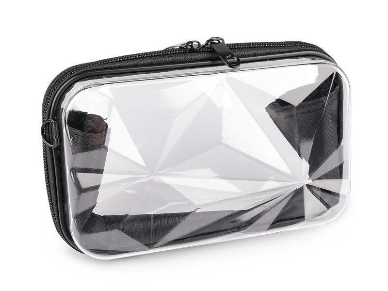 Transparentní skořepinová kabelka / pouzdro crossbody 18x11 cm