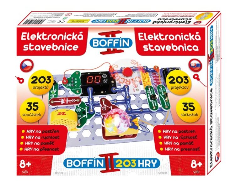 Stavebnice Boffin II. 203 - Elektronická, 203 Projektů, 35ks