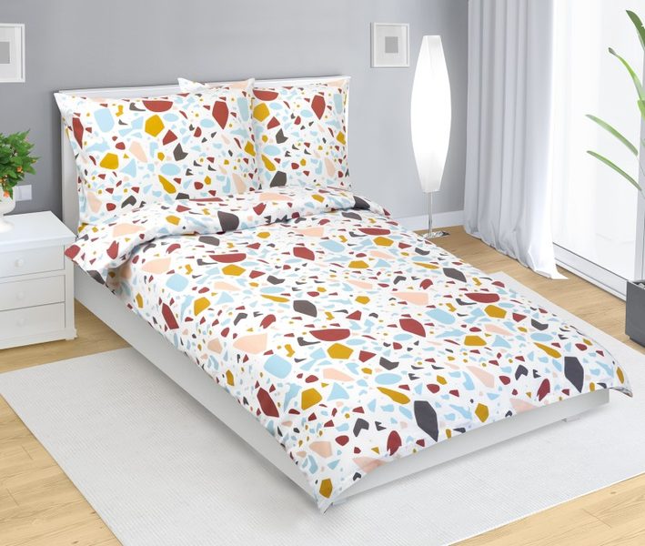 Povlečení flanelové Modrá,Cihlová,Bílá 12/146 140x220, 70x90 cm