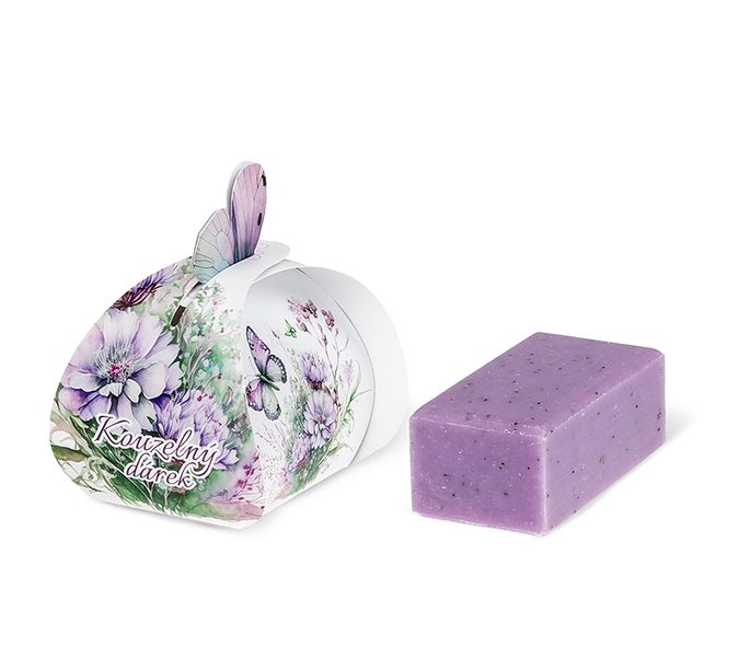 Přírodní mýdlo 50g s levandulovým olejem Fialová M50/19 8x8x6 cm