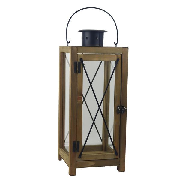 Dřevěná lucerna D7927/B - 18*18*44H