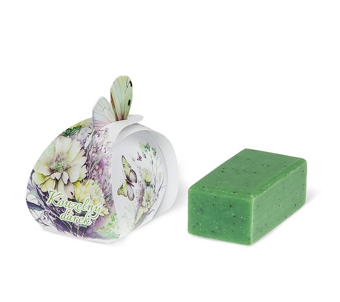 Přírodní mýdlo 50g s konopným olejem Tmavě zelená M50/52 8x8x6 cm