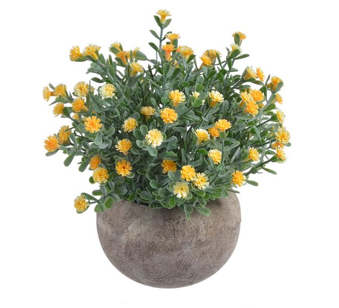 Květinky v květináči - žlutá