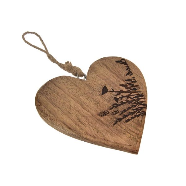 Srdce mango LOUKA závěsné O0516 - 15 x 15 x 2 cm