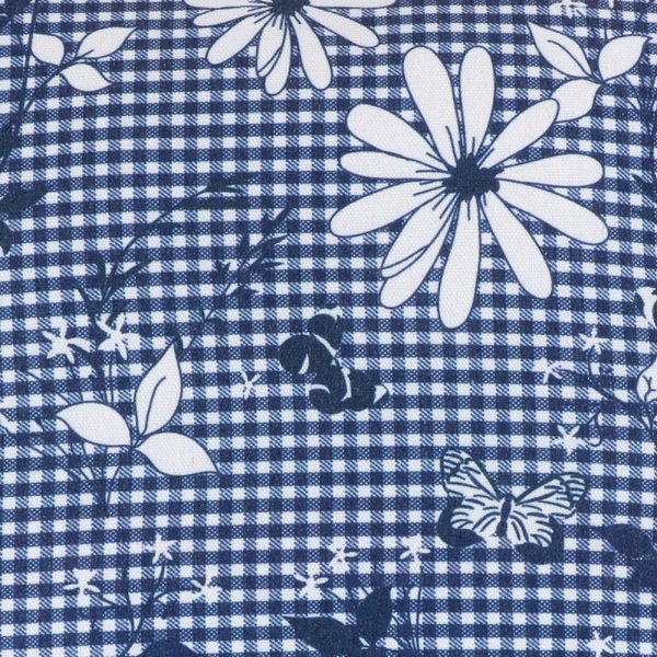 Látka - Dita Modrá,Bílá 48/410 šířka 140 cm