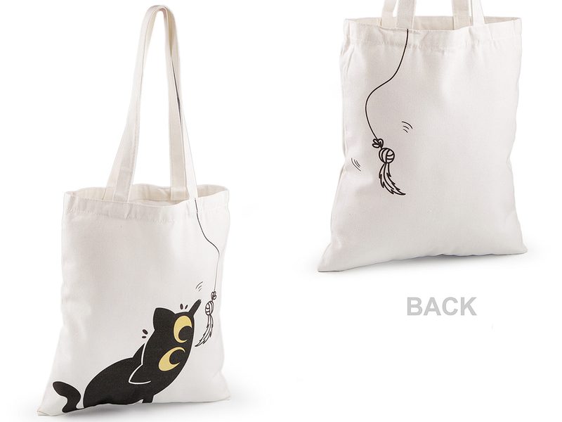Textilní taška bavlněná kočka 34x39 cm