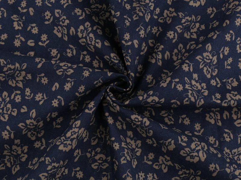 Bavlněná látka / plátno s řidší vazbou květinky METRÁŽ