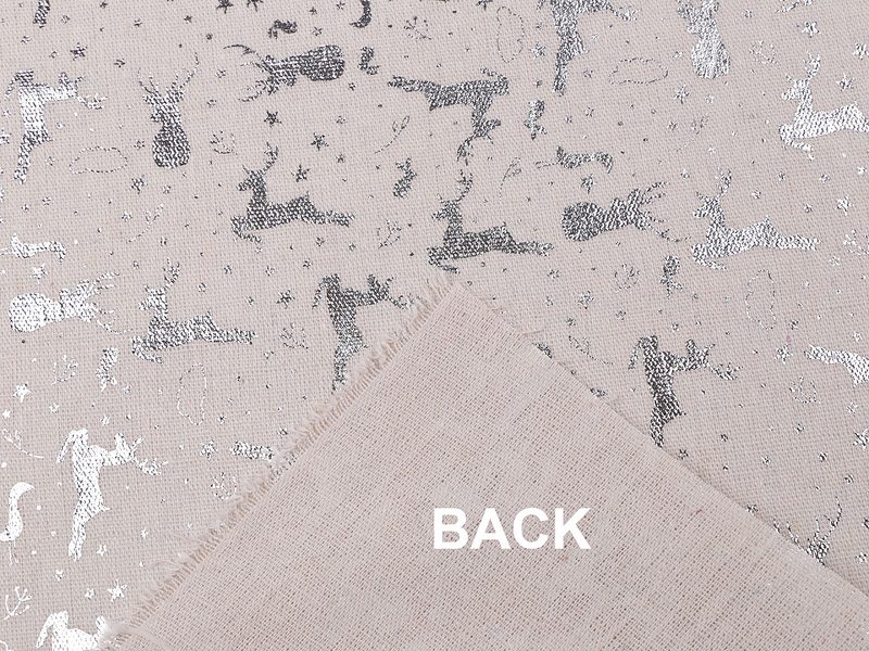 Vánoční bavlněná / imitace lnu sob metalická METRÁŽ