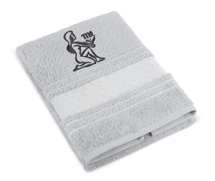 Froté ručník mozaika se znamením PANNA Šedá 123/042