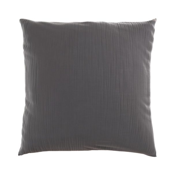 Mušelínový povlak na polštář TMAVĚ ŠEDÝ