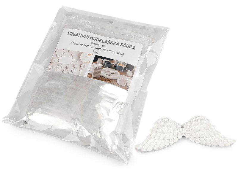 Kreativní modelářská sádra sněhově bílá 1 kg