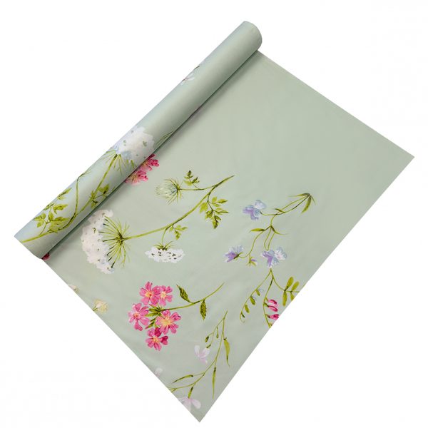 Bavlněné plátno DELUX BOTANICA zelená, šíře 220cm METRÁŽ