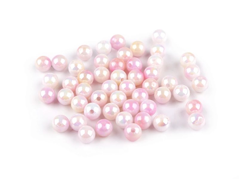 Plastové korálky s mermaid efektem Ø8 mm 20 g