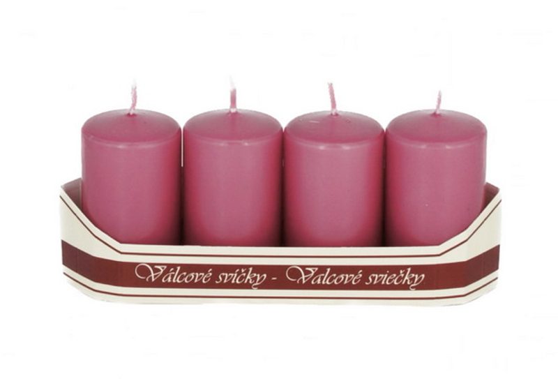 Adventní svíčky válec 40/70 mm 4 ks - starorůžová
