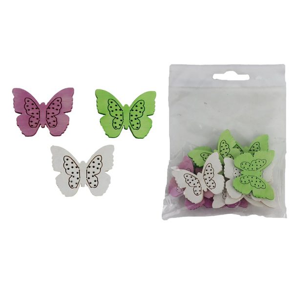 Dekorace motýl, 12 ks D7115 - 4 cm