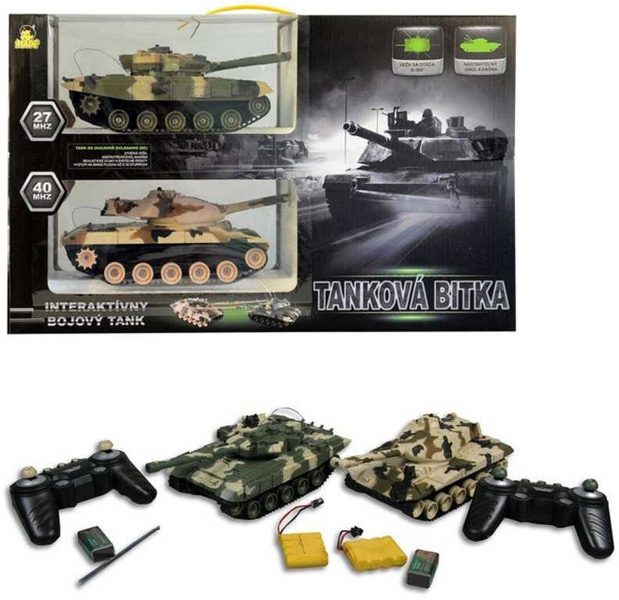 RC Tank 27cm 2ks s pojízdnými pásy na vysílačku