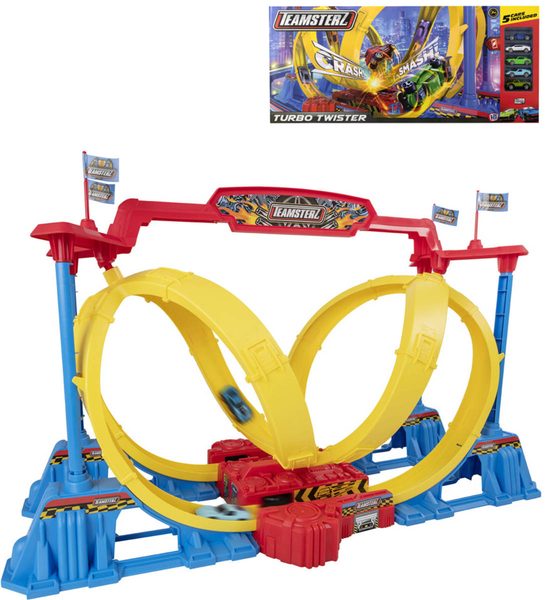 Teamsterz Turbo Twister dráha s loopingy (baterie, 5 autíček)