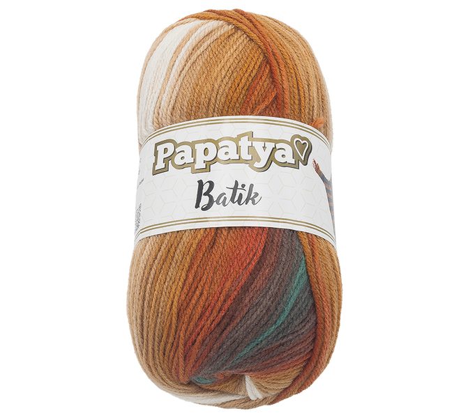 Příze PAPATYA BATIK Oranžová,Hnědá 554-33 100g / 360 m