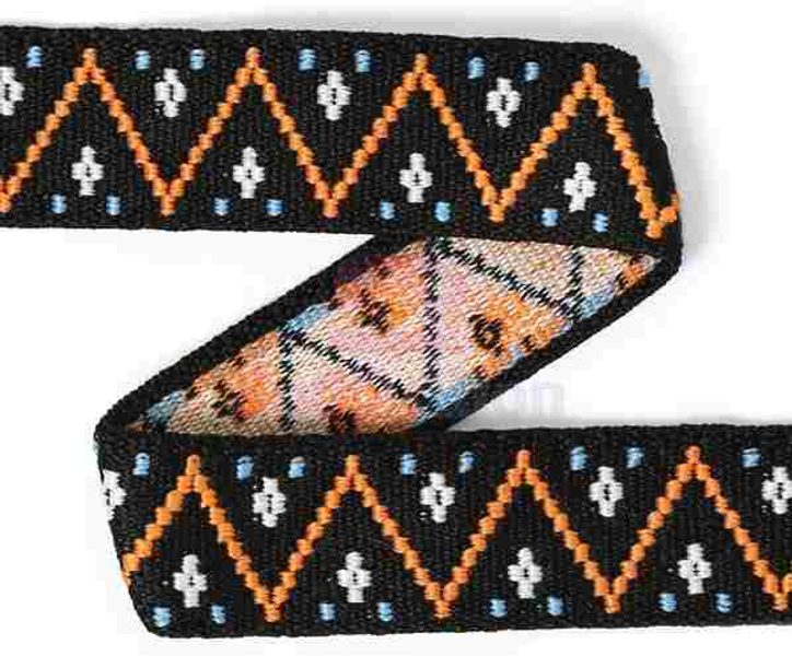 Pruženka oděvní vzorovaná 25 mm 7 metrů černá