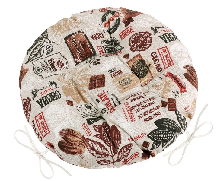 Sedák EMA kulatý prošívaný Béžová,Hnědá 62/563 průměr 40 cm