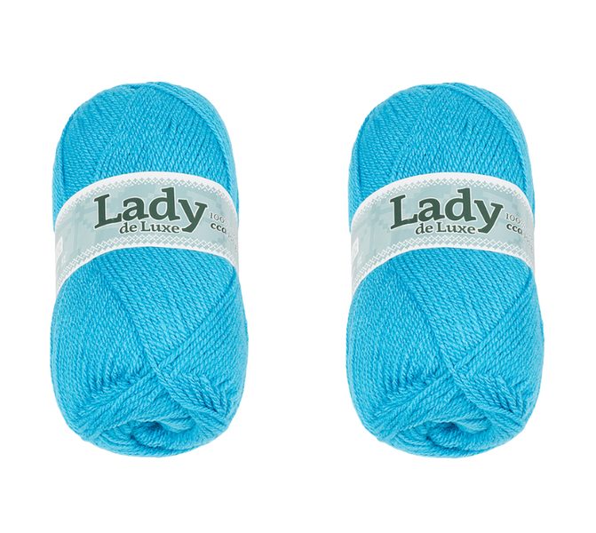 SET 2ks - Příze LADY DE LUXE Modrá 925