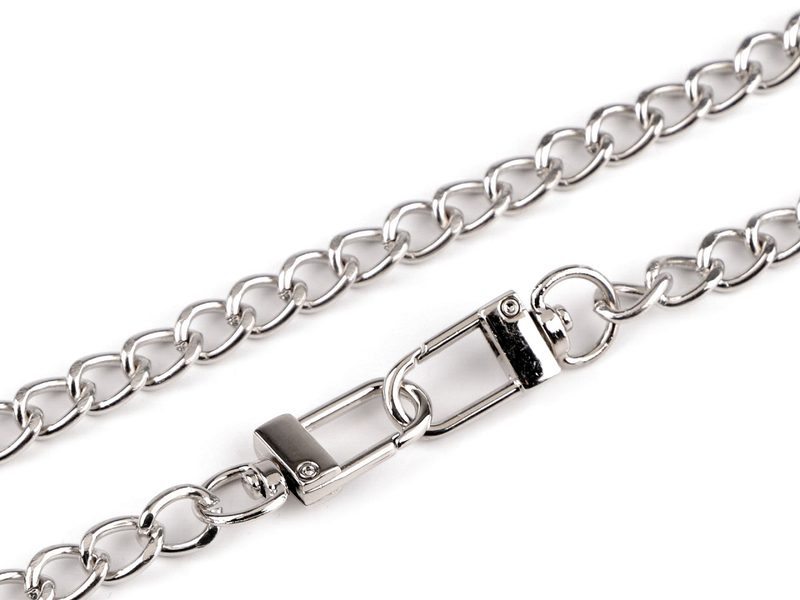 Řetízek na kabelky s karabinou délka 125 cm, šíře 8 mm