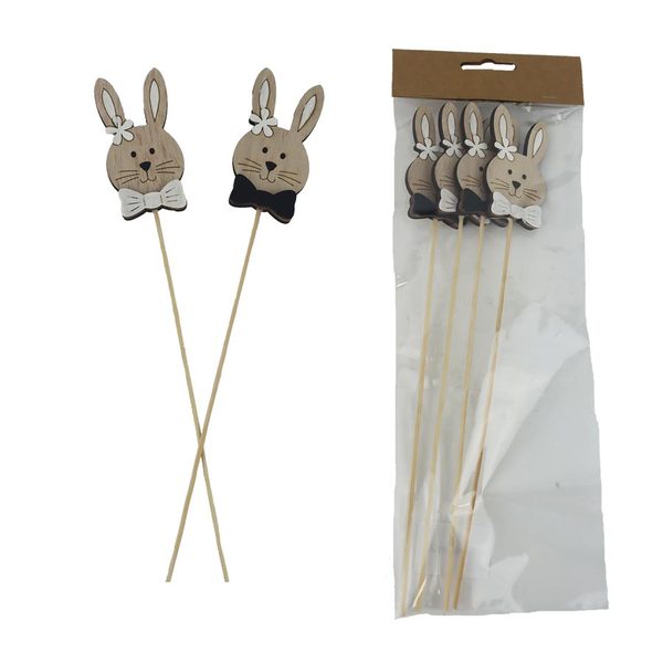 Velikonoční zápich zajíc, 4 ks D7767 - 4.2×0.8×31