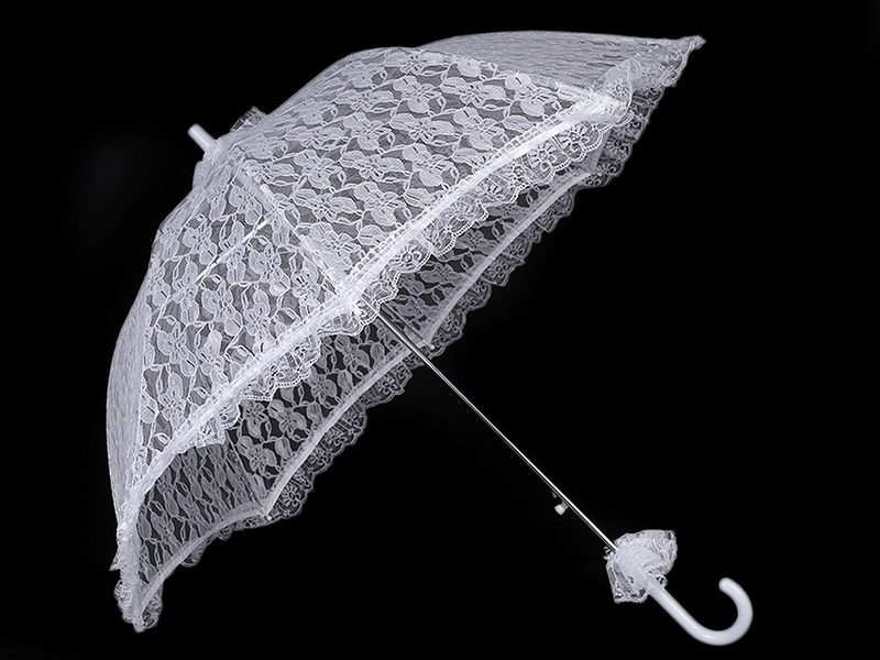 Svatební krajkový vystřelovací deštník