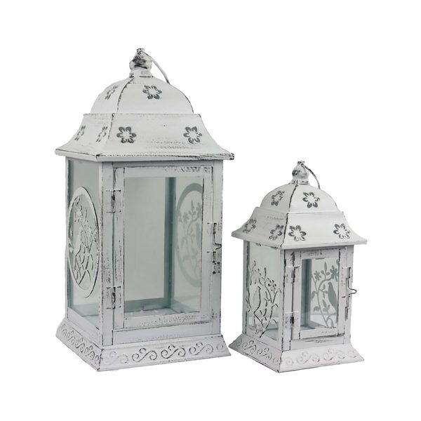 Sada 2 ks lucerna kovová K3673 / S2 - výška 37 cm a 23 cm