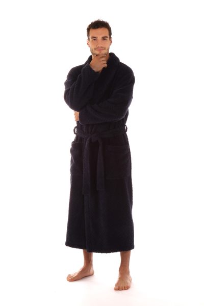 Bavlněný župan s límcem Athena tm. modrý 21 16 5952