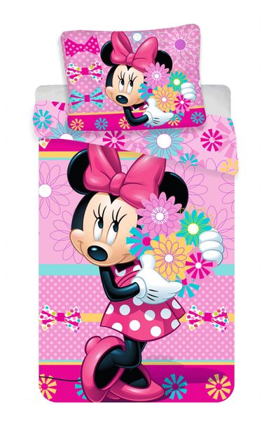 Povlečení Minnie Bows and Flowers 140x200, 70x90 cm