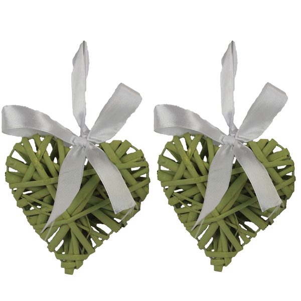 Srdce 10cm, sv zelené, sada 2ks P0229-15 - 10 x 3 x 10 cm