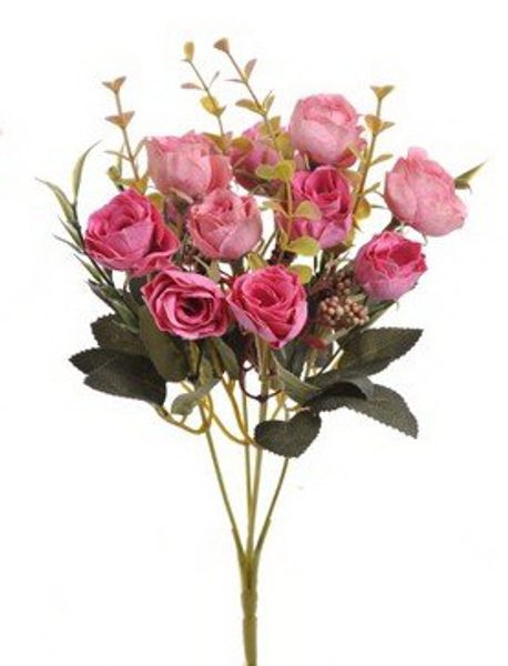 Umělá kytice růže - růžová