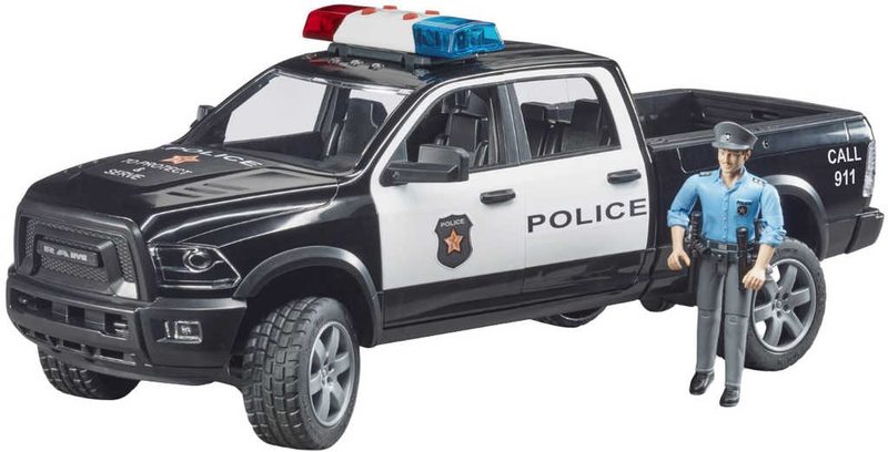 Bruder policejní Dodge RAM 2500 s figurkou (baterie, světlo, zvuk) 02505