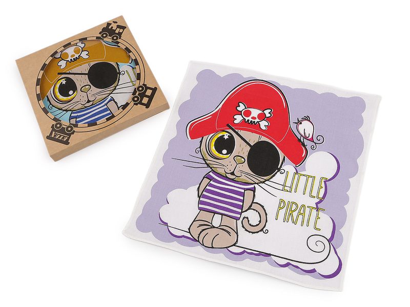 Dětský obrázkový kapesník v přírodní krabičce