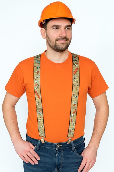 Pánské šle řemeslnické ZEDNÍK hnědý široké 5cm Y 120 cm