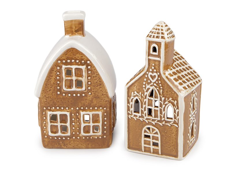 Vánoční domeček, kostel na svíčku imitace perníku